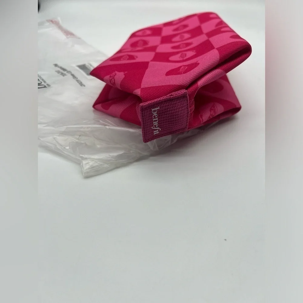 Benefit Cosmetic large pink cosmetic bag NWT